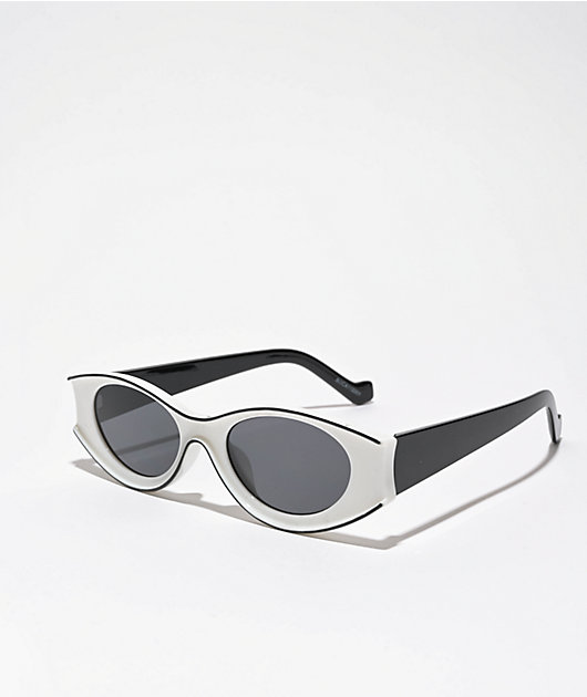 White and Black Sunglasses Amazon.com: WJIANKPA Fashion Sunglasses,Irregular Frame  main image 4
