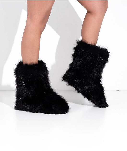 Wild Diva Melanie Black Fur Boots video