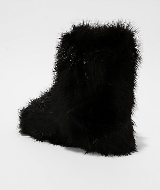 Wild Diva Melanie Black Fur Boots