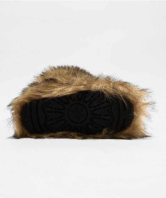 Wild Diva Melanie Brown Knee High Fur Boots