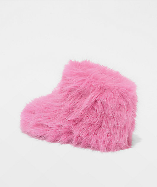Wild Diva Melanie Pink Fur Boots