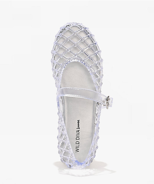 Wild Diva Riri Clear Mary Jane Jelly Shoes