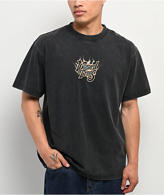 Wizard Trees Lightning Hand Black Wash T-Shirt | Zumiez