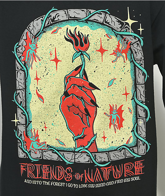 Wizard of Barge Friends Of Nature Black Long Sleeve T-Shirt 