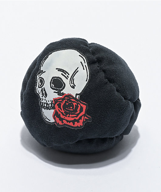 World Footbag Skulls & Roses Black Hacky Sack