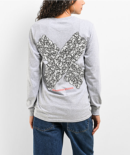 XPLR Bones Grey Long Sleeve T-Shirt | Zumiez