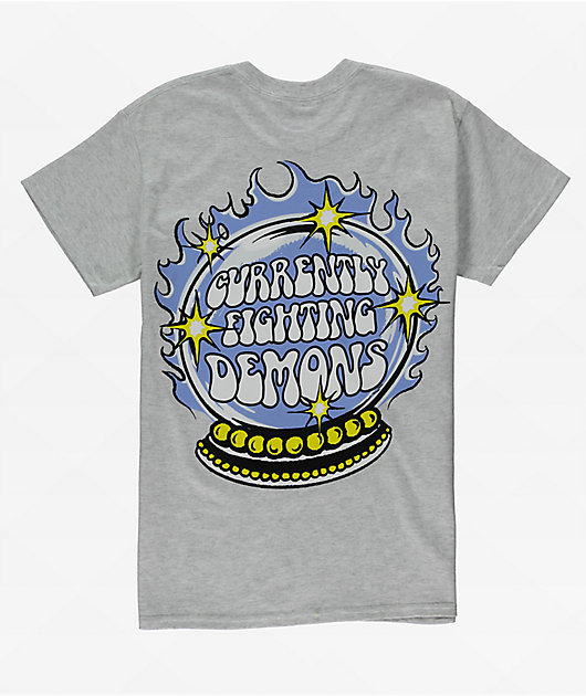 XPLR Currently Fighting Demons Crystal Ball Ash T-Shirt