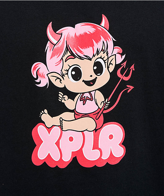 XPLR Devil Girl Black T-Shirt | Zumiez