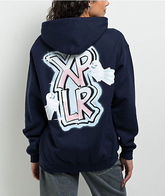 XPLR Ghost Graffiti Navy Hoodie