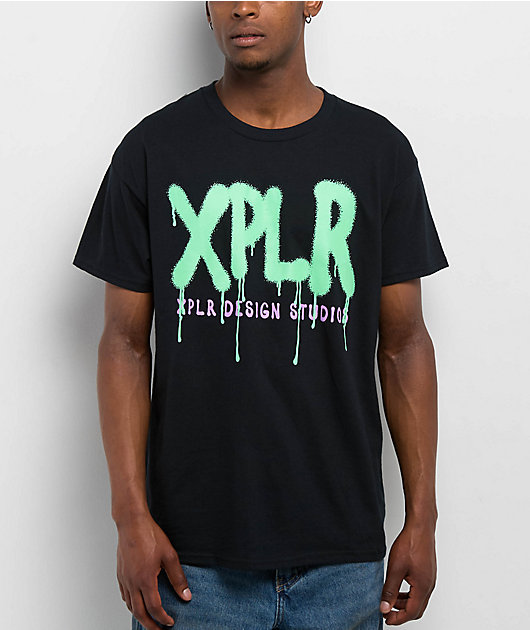 XPLR Graffiti Black T-Shirt | Zumiez