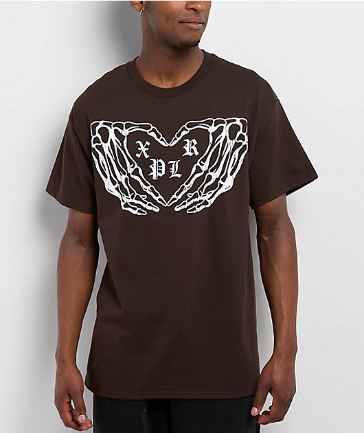 XPLR Hands Brown T-Shirt | Zumiez