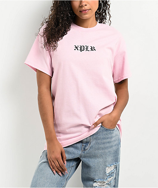XPLR Rose Pentagram Pink T Shirt Zumiez