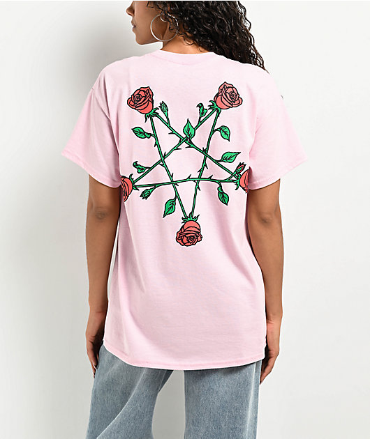 XPLR Rose Pentagram Pink T Shirt