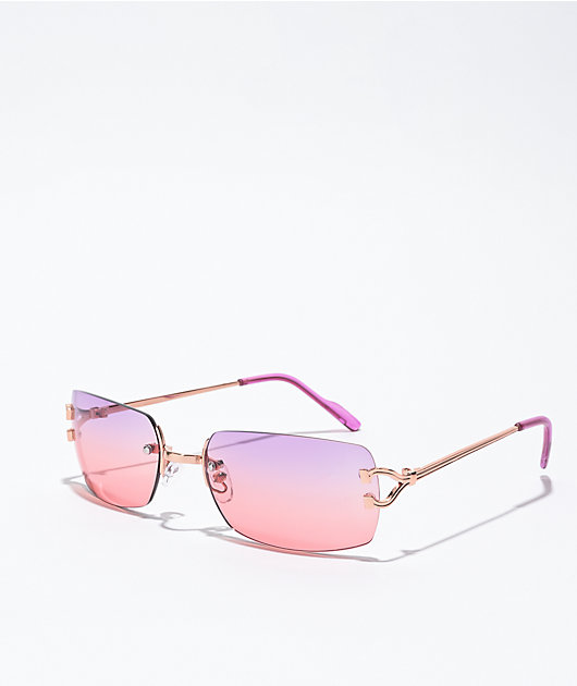Y2K Gafas de sol rosas y moradas