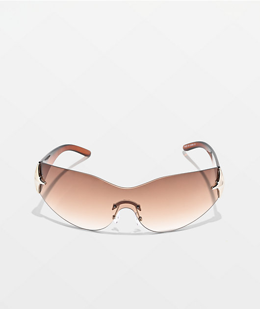 Y2K Oversized Diamond Brown Sunglasses