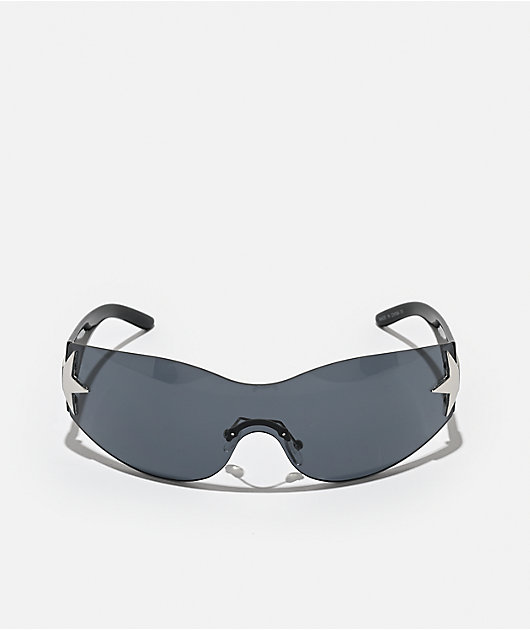 Y2K Star Black Oversized Sunglasses