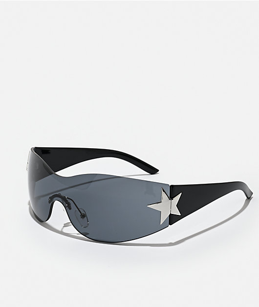 Y2K Star Black Oversized Sunglasses | Zumiez