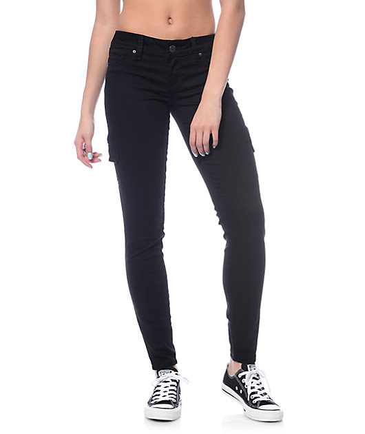 black cargo skinny jeans