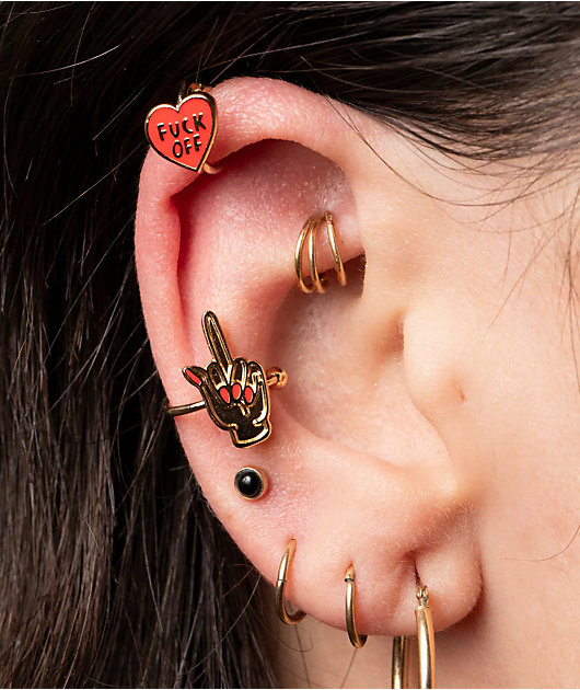 Yellow Owl Workshop F*ck Off & Middle Finger Ear Cuffs