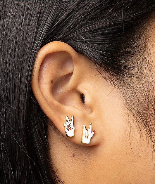 Yellow Owl Workshop Peace & Love Stud Earrings