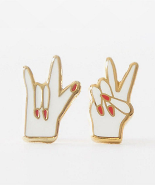 Yellow Owl Workshop Peace & Love Stud Earrings