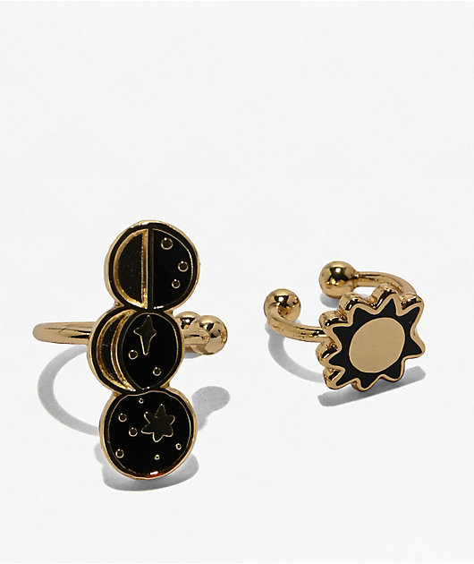 Yellow Owl Workshop Sun & Moon Phases Ear Cuffs
