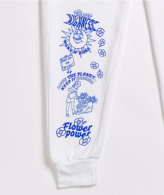 Your Highness Flower Power White Jogger Sweatpants