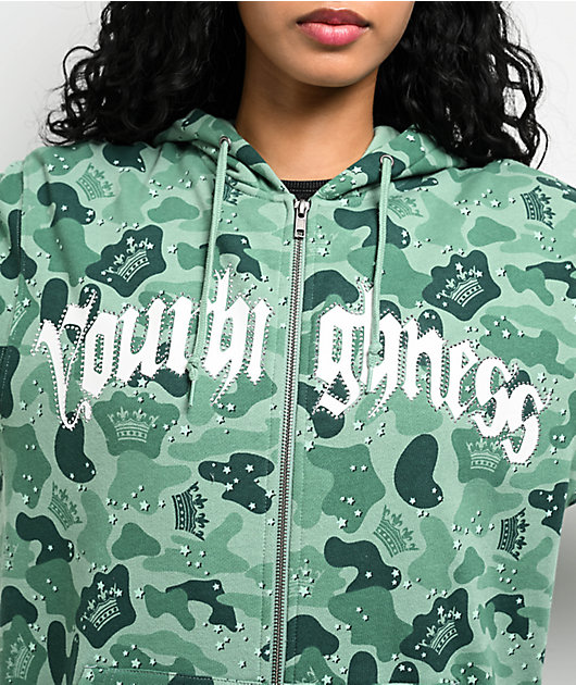 トップス starteam full zip hoodie green CAMO MASTERMIND | CAMO ZIP-UP HOODIE