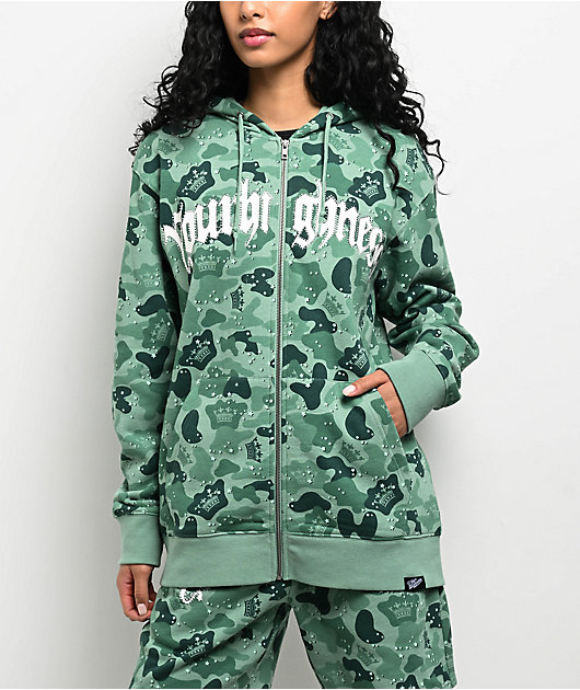 Your Highness Ocean Camo Green Zip Hoodie | Zumiez