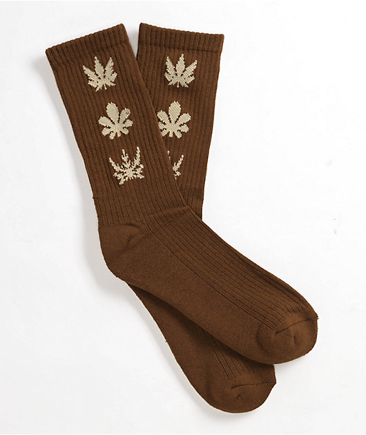 Your Highness Plant Network Brown Crew Socks
