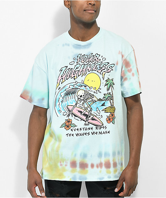 Your Highness Ride The Wave camiseta tie dye azul