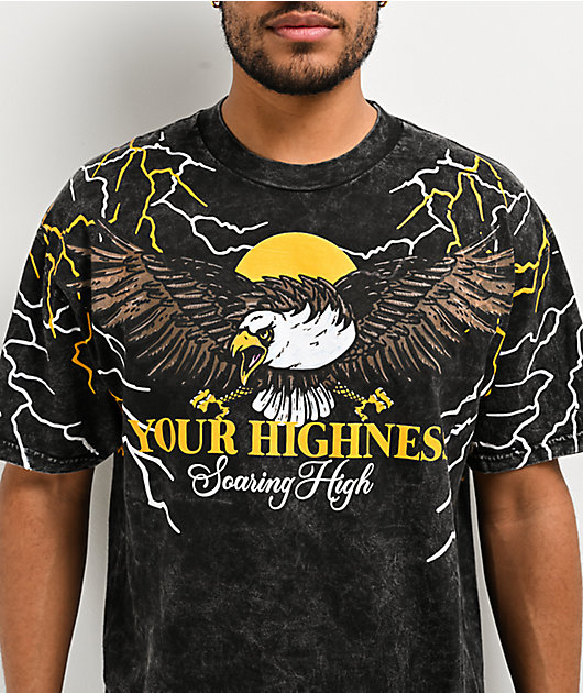 Your Highness Soaring High Black Wash T-Shirt | Zumiez