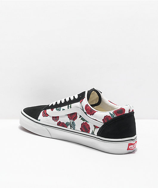 Zapatillas de skate Vans Old Skool Red Roses negras, blancas y rojas بلاك بيرد Zapatillas de skate Vans Old Skool Red Roses negras, blancas y rojas بلاك بيرد