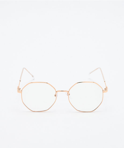 Gold clearance hexagon glasses