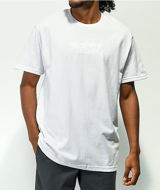 Zero Army Embroidered White T-Shirt