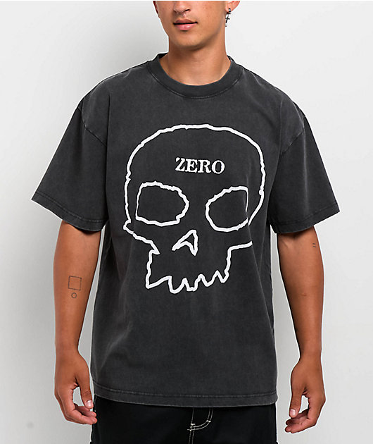 Zero Big Skull Black Wash T-Shirt | Zumiez
