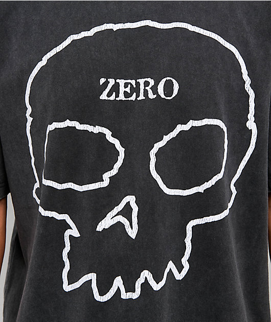 Zero Big Skull Black Wash T-Shirt | Zumiez