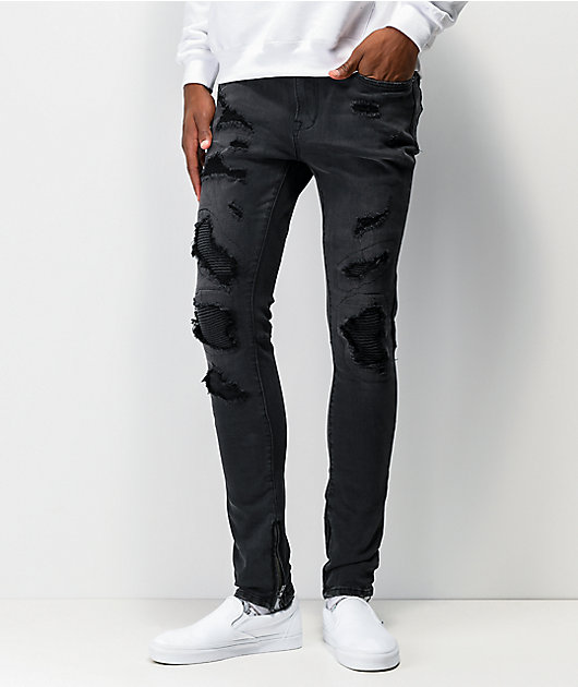 Ziggy Premium Pipes Black Skinny Jeans 