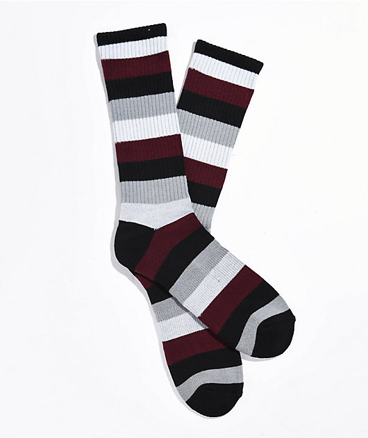Zine All Night Black & Red Crew Socks