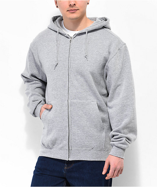 Zine Beimar Heather Grey Zip Hoodie | Zumiez