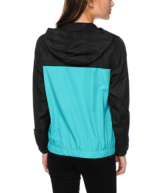 turquoise windbreaker