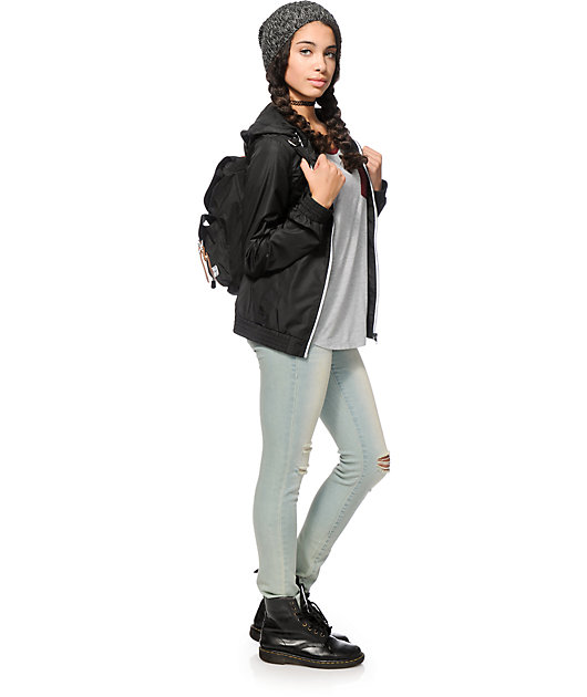 zine black windbreaker jacket