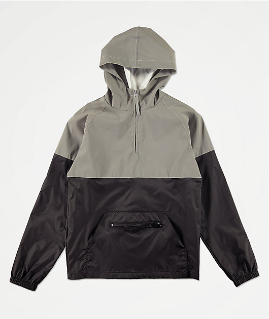 black reflective windbreaker