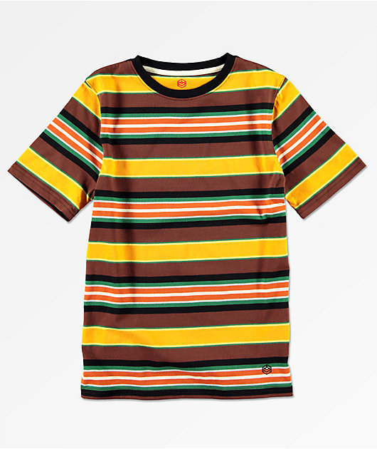 Brown and yellow striped shirt Clearance