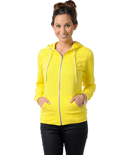 Zine Buttercup Yellow Zip Up Hoodie