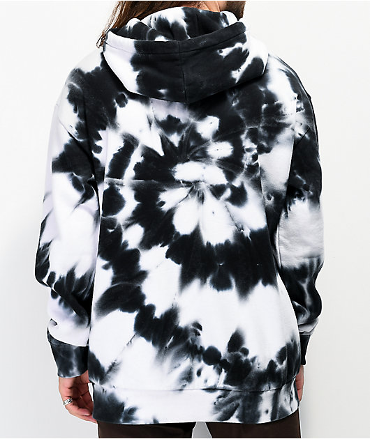 Zine Castle Black White Tie Dye Hoodie Zumiez