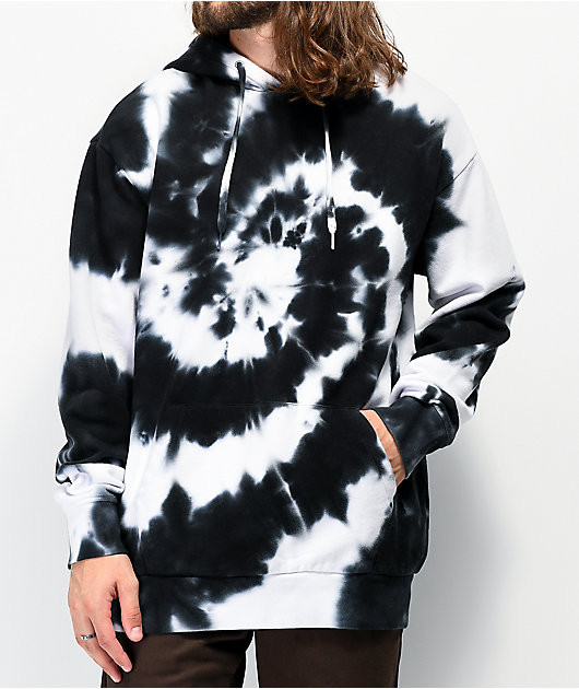 Zine Castle Black White Tie Dye Hoodie Zumiez