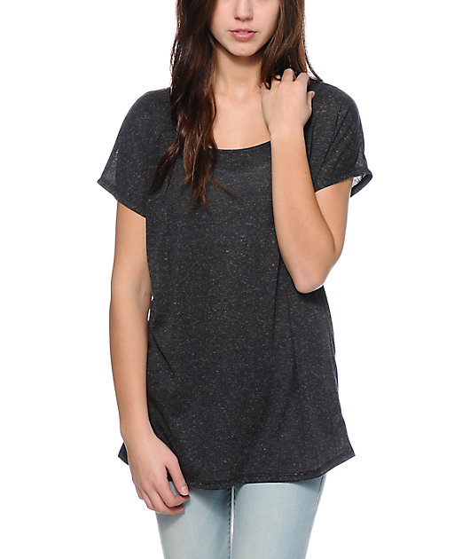 Zine Charcoal Scoop Back Dolman T-Shirt