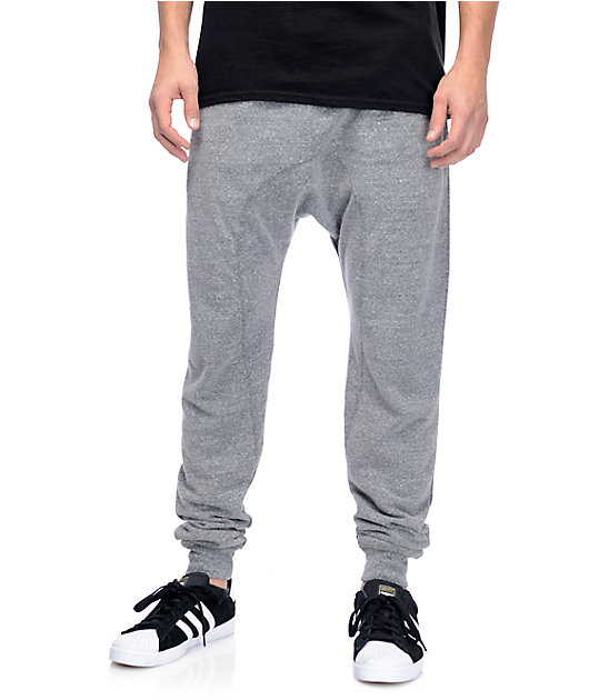 Zine Cover Grey Knit Jogger Pants