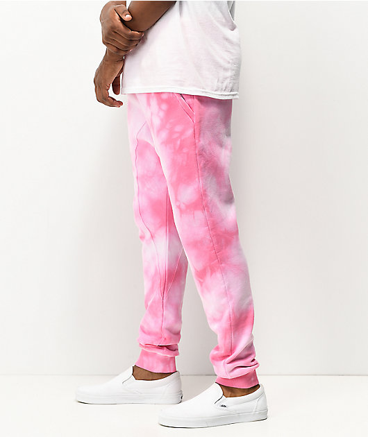 Zine Cover Overcast Pink Tie Dye Jogger Sweatpants